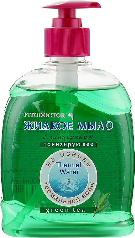 Жидкое мыло с глицерином "Зелёный чай", тонизирующее - Фитодоктор — фото N1