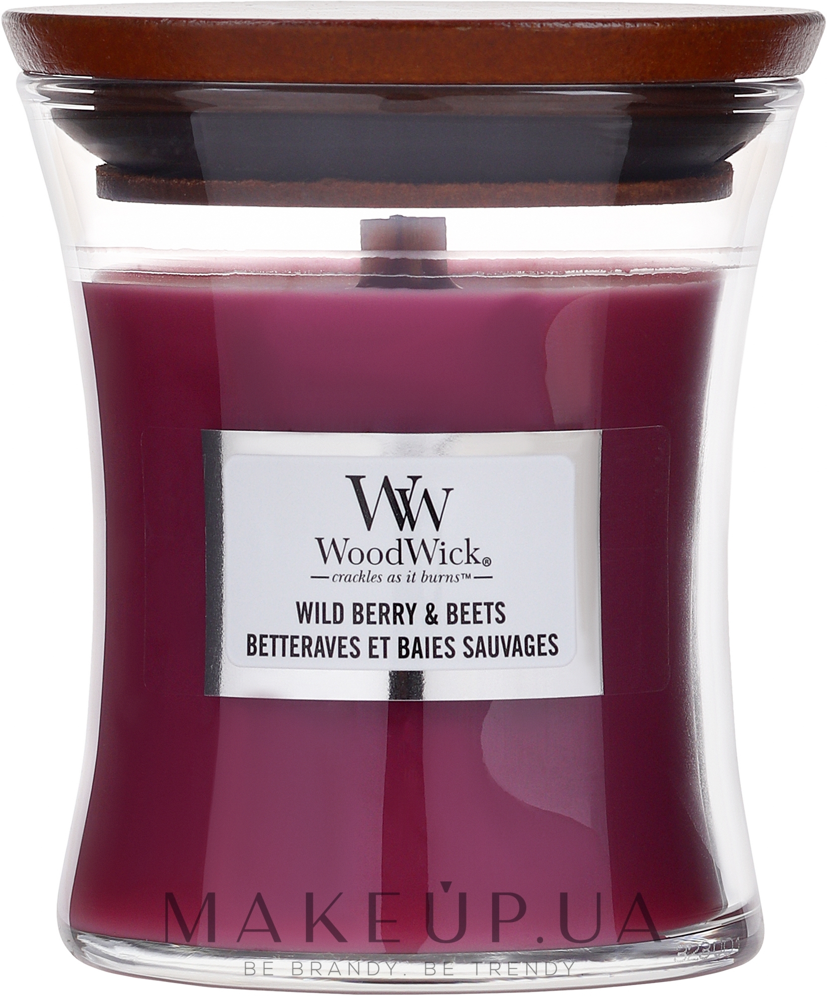 Ароматична свічка у склянці - Woodwick Hourglass Candle Wild Berry & Beets — фото 85g