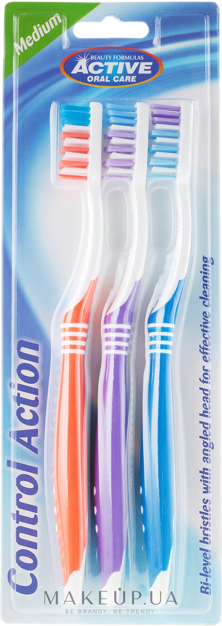 Набор зубных щеток - Beauty Formulas Control Action Toothbrush — фото 3шт