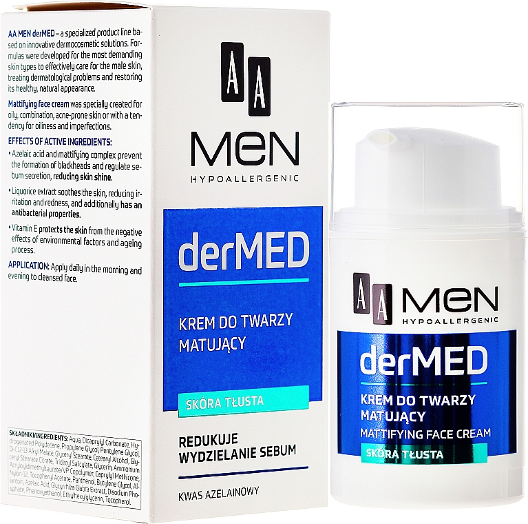 УЦЕНКА! Матирующий крем для лица - AA Men derMed Mattifying Face Cream *