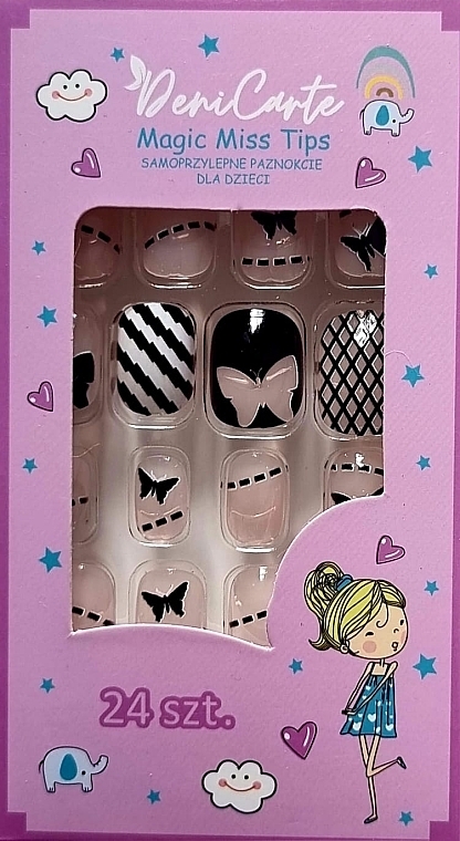 Накладні нігті для дітей "Метелик", 960 - Deni Carte Magic Miss Tips — фото N1