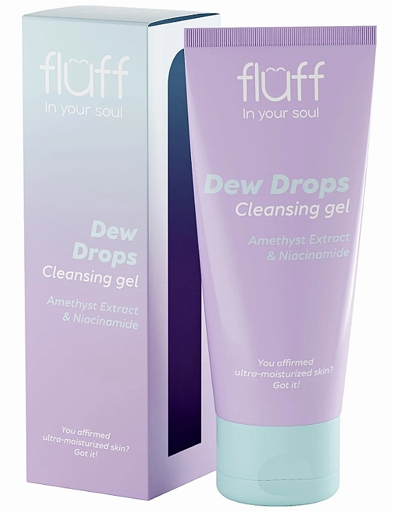 Очищающий гель для лица с аметистом и ниацинамидом - Fluff Dew Drops Cleansing Gel — фото N1