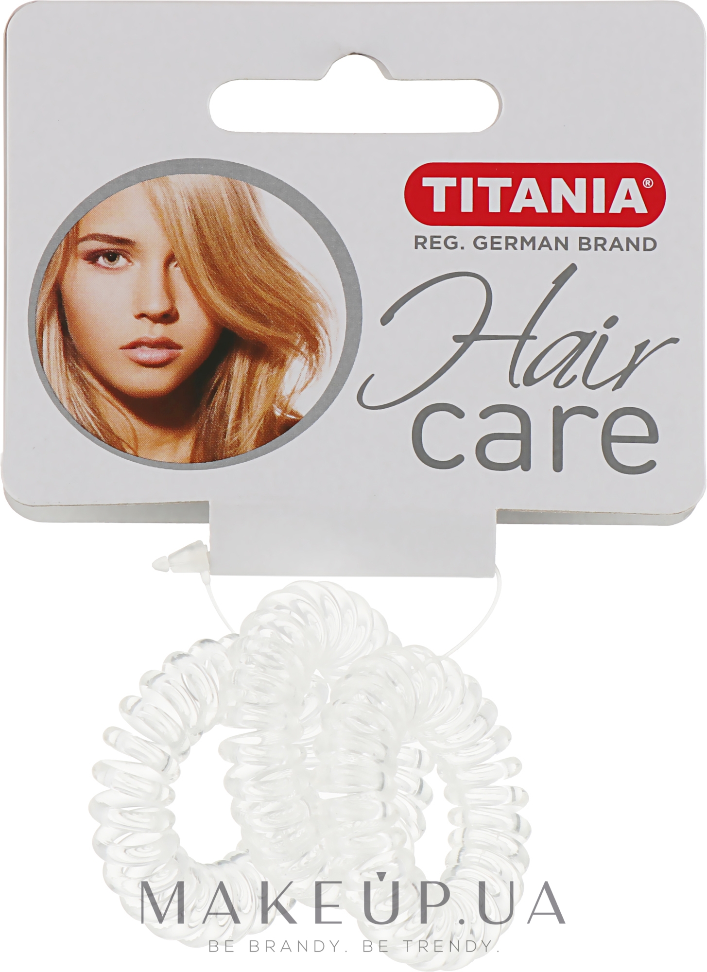 Резинка для волос пластмассовая "Anti Ziep", прозрачная, 3шт, диаметр 2.5см - Titania — фото 3шт