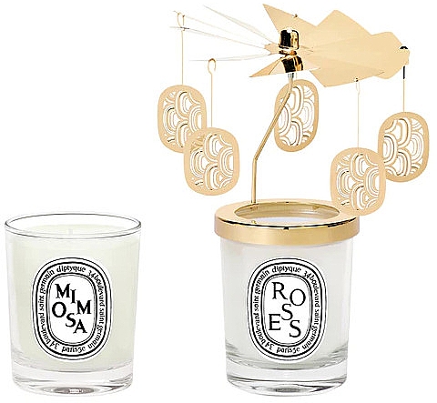 Набір - Diptyque Carrousel Candle Gift Box Roses & Mimosa (candle/2x70g  + acc) — фото N1