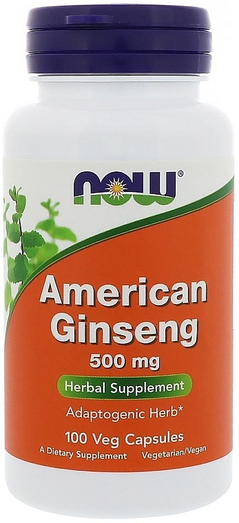 Женьшень американський, капсули, 500 мг - Now Foods American Ginseng — фото N1