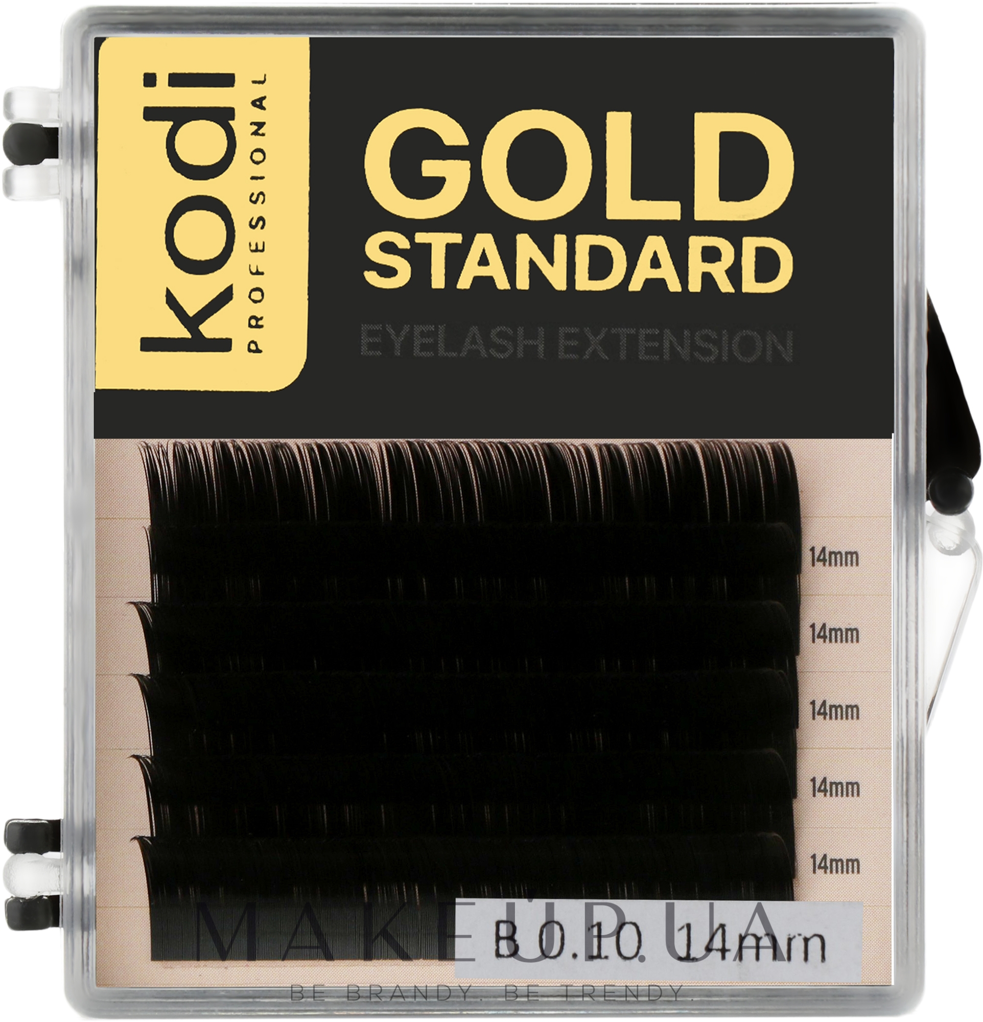 Накладні вії Gold Standart B 0.10 (6 рядів: 14 мм) - Kodi Professional — фото 1уп
