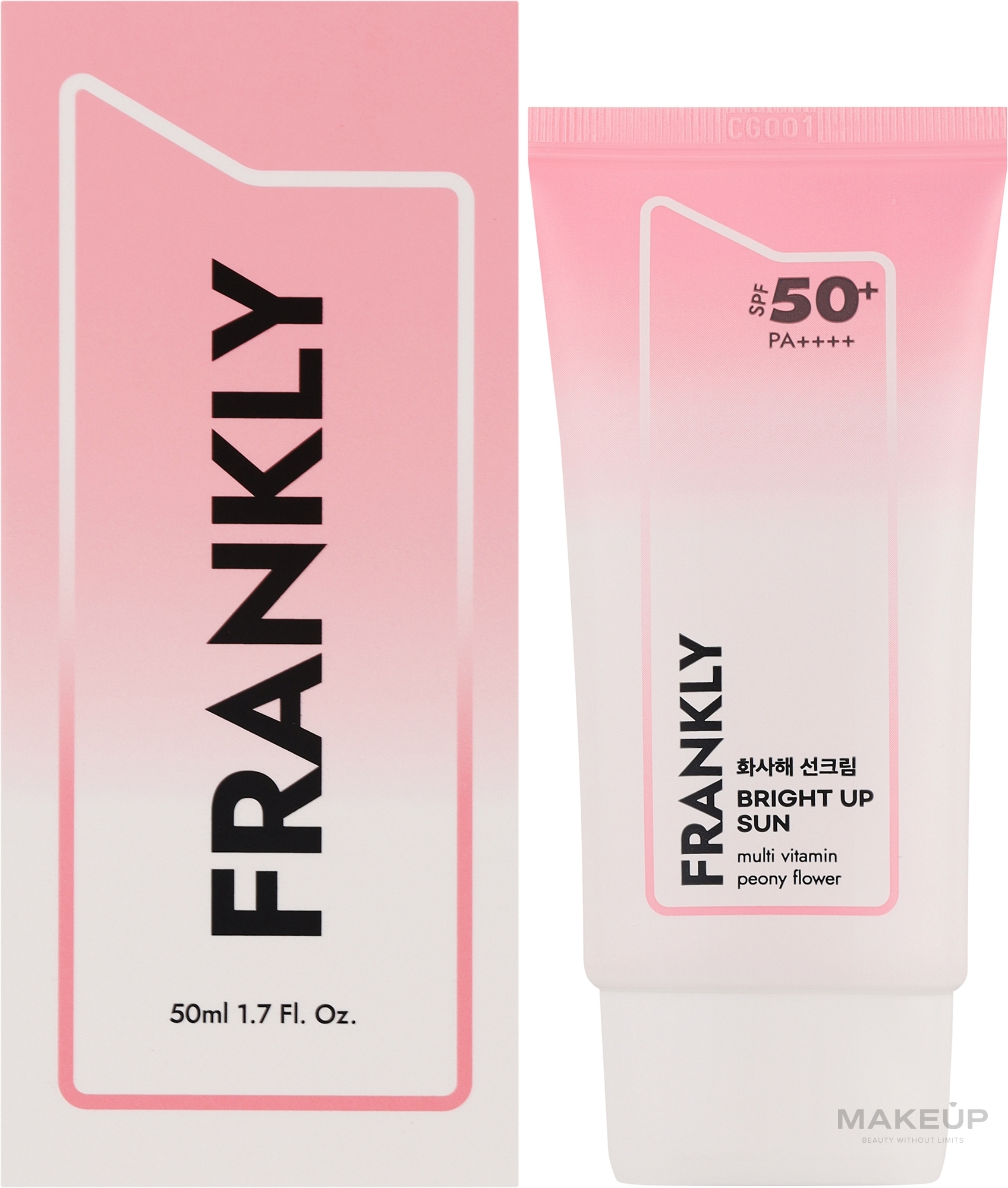 Крем солнцезащитный с витаминами - Frankly Bright Up Sunscreen SPF 50+ — фото 50ml