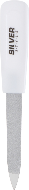 Пилка для ногтей сапфировая, 10,5 см, белая - Silver Style