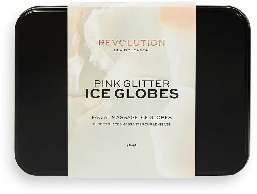Массажер для лица - Revolution Beauty Pink Glitter Ice Globes — фото N2