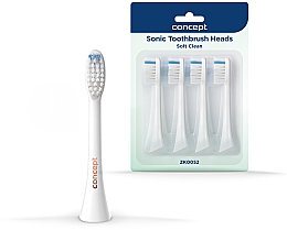 Змінні головки для зубної щітки, ZK0052, білі - Concept Sonic Toothbrush Heads Soft Clean — фото N1