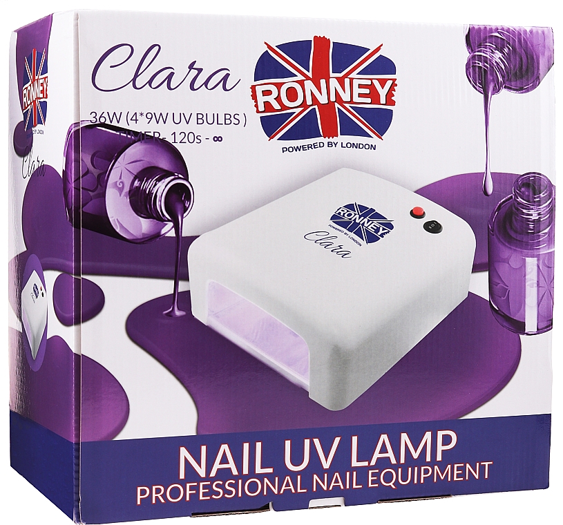 Лампа для гель-лаків "Clara", червона - Ronney Professional UV 36W (GY-UV-818) — фото N2