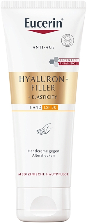 Антивіковий крем для рук - Eucerin Hyaluron-Filler + Elasticity Hand Cream SPF 30 — фото N1