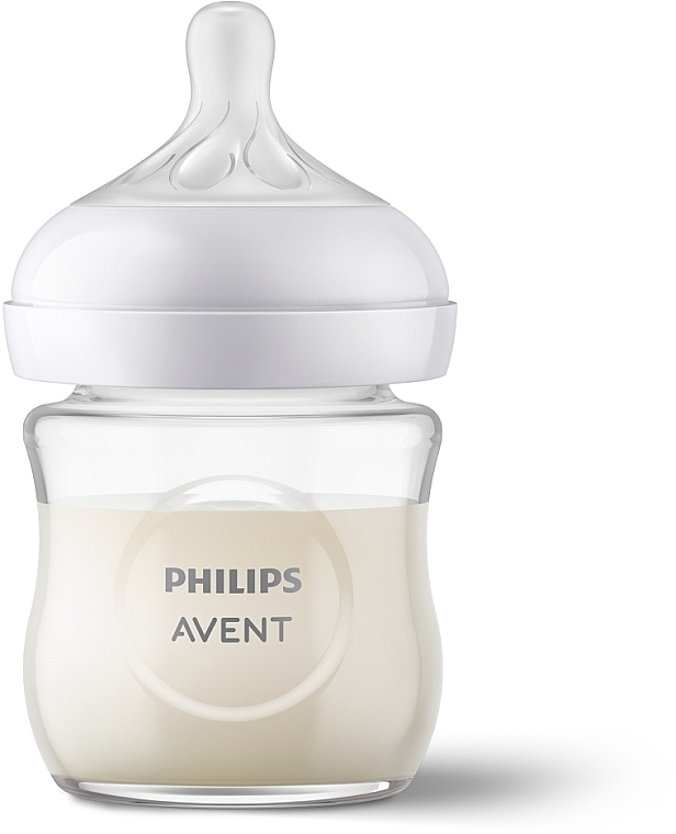 УЦЕНКА Бутылочка для кормления стеклянная "Природный поток", 120 мл, 0м+ - Philips Avent Natural * — фото N1