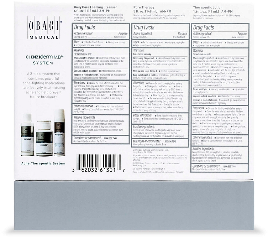 Набор - Obagi Medical CLENZIderm MD Acne Therapeutic System (cleanser/118ml + lot/148ml + lot/47) — фото N5
