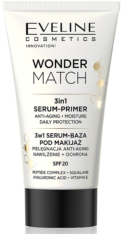 Сироватка-праймер 3 в 1 для обличчя - Eveline Cosmetics Wonder Match 3in1 Serum-Primer SPF20 — фото N1