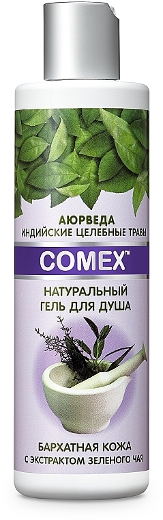 УЦІНКА Натуральний гель для душу "Оксамитова шкіра" з екстрактом зеленого чаю - Comex Ayurvedic Natural * — фото N6