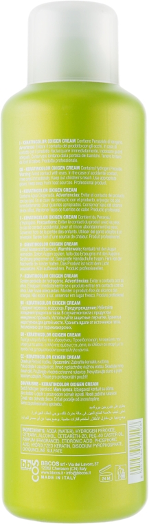 Окислитель кремообразный 9 % - BBcos Keratin Color Oxigen Cream 30 Vol — фото N2