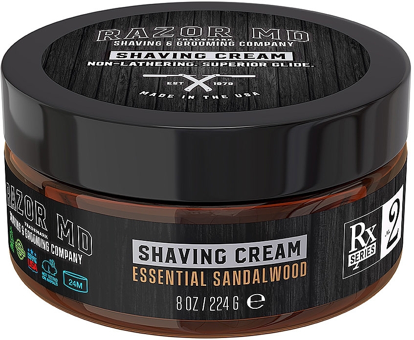 Крем для бритья с экстрактом сандалового дерева - Razor MD Shaving Cream Essential Sandalwood — фото N1