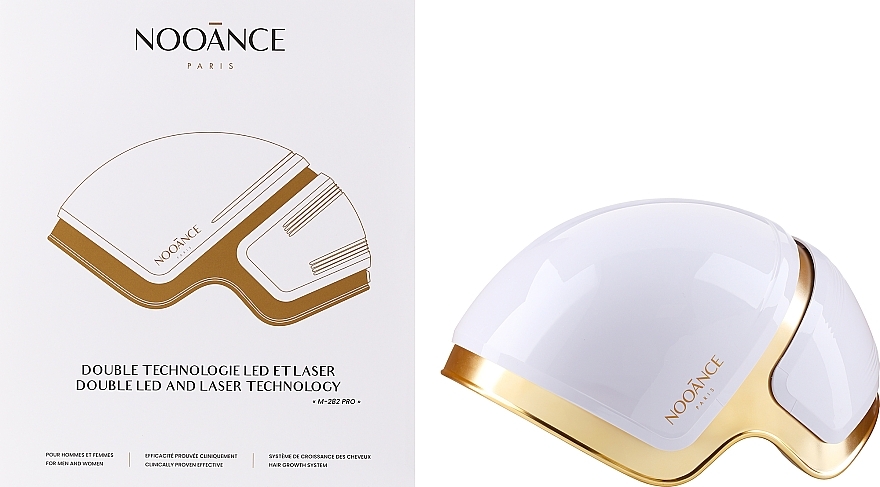 Лазерний і світлодіодний шолом для волосся - Nooance Paris Double LED And Laser Technology M-282 Pro — фото N2