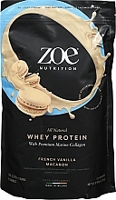 Протеиновая добавка с морским коллагеном, ванильный макарон - Zoe Nutrition Whey Protein & Marine Collagen French Vanilla Macaron — фото N1