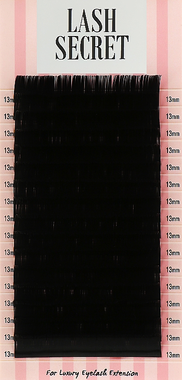 Накладные ресницы, черные, 16 линий (один размер, 0.1, D, 13) - Lash Secret — фото N1
