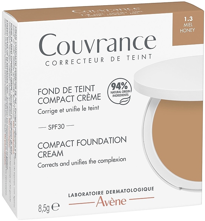 Солнцезащитная крем-пудра - Avene Couvrance Fond De Teint Compact Creme SPF 30 — фото N1