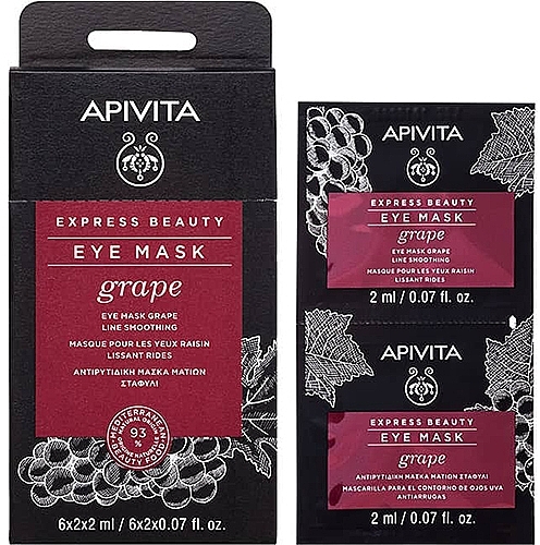 Маска против морщин с виноградом для кожи вокруг глаз - Apivita Express Beauty Eye Mask Grape