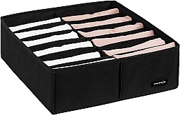 Духи, Парфюмерия, косметика Органайзер для хранения с 12 ячейками, черный 30х30х10 см "Home" - MAKEUP Drawer Underwear Organizer Black