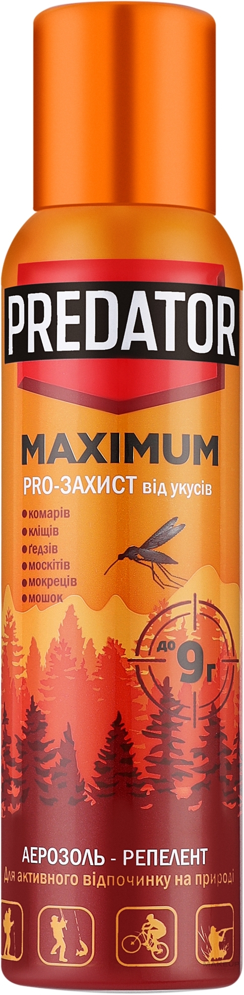 Аэрозоль-репеллент от укусов насекомых - Predator Maximum — фото 150ml