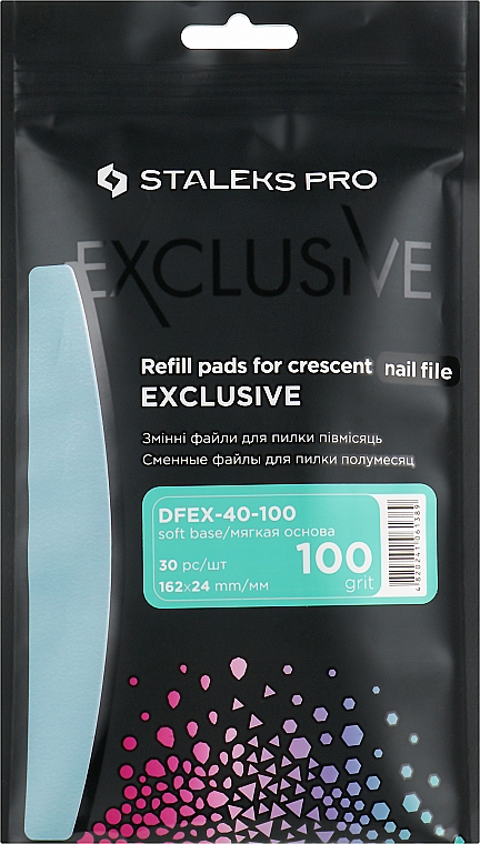 Набор сменных файлов для пилки полумесяц Exclusive 40, 100 грит - Staleks Pro Exclusive — фото N1