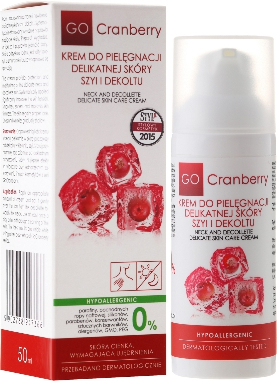 Крем для шиї та зони декольте - GoCranberry Gentle Skin & Neckline Care Cream — фото N1