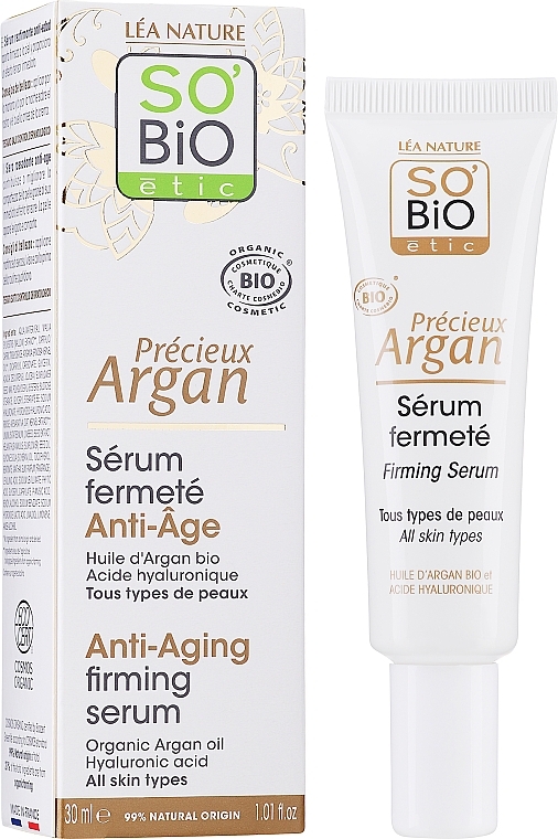 Антивозрастная укрепляющая сыворотка для лица - So'Bio Etic Precieux Argan Argan Anti-Aging Firming Serum — фото N2