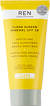 Духи, Парфюмерия, косметика Матирующий солнцезащитный крем - Ren Clean Screen Mattifying Face Sunscreen SPF 30