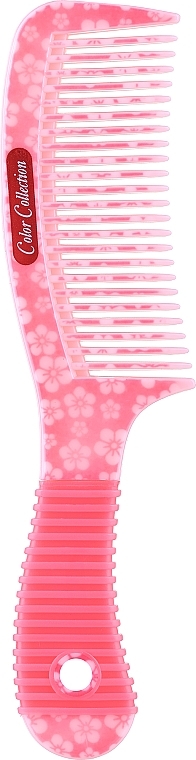 Гребешок для волос с прорезиненной ручкой 499054, светло-розовый - Inter-Vion — фото N1