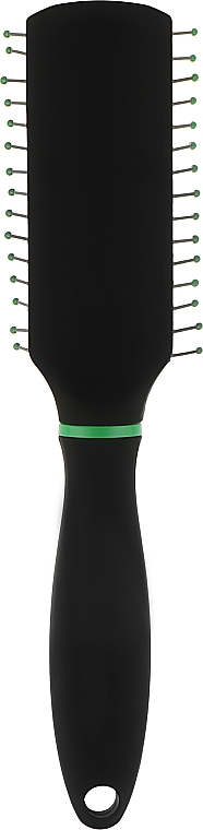 Мини-щетка для волос прямоугольной формы 18 см, зеленая - Titania Softtouch — фото N2