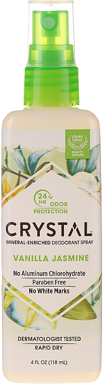 Дезодорант-спрей для тіла з ароматом ванілі та жасмину - Crystal Mineral Deodorant Spray Vanilla Jasmine — фото N1