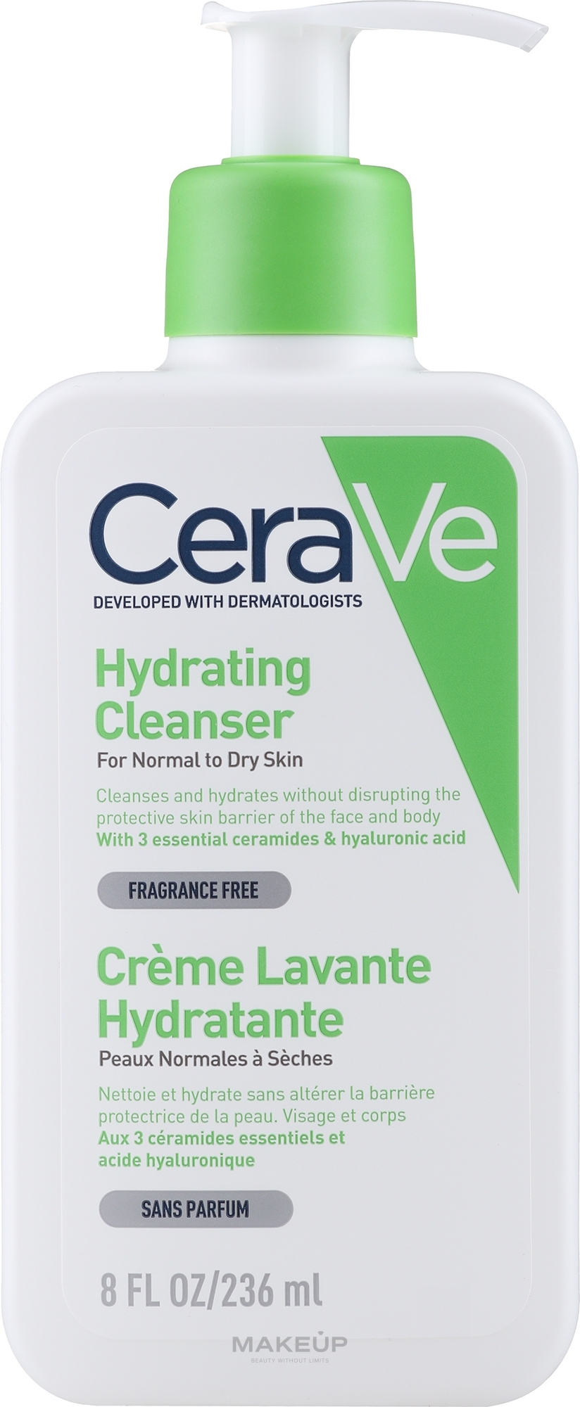 Очищающая увлажняющая эмульсия для нормальной и сухой кожи лица и тела - CeraVe Hydrating Cleanser — фото 236ml