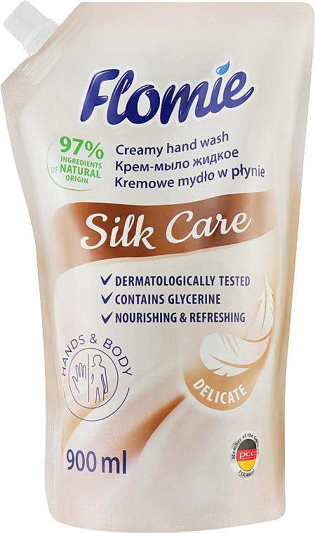 Жидкое крем-мыло - Flomie Delicate Silk Care Creamy Hand Wash (сменный блок)