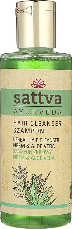 Шампунь для волос - Sattva Ayurveda Neem & Aloe Vera Herbal Hair Cleanser Shampoo — фото N1