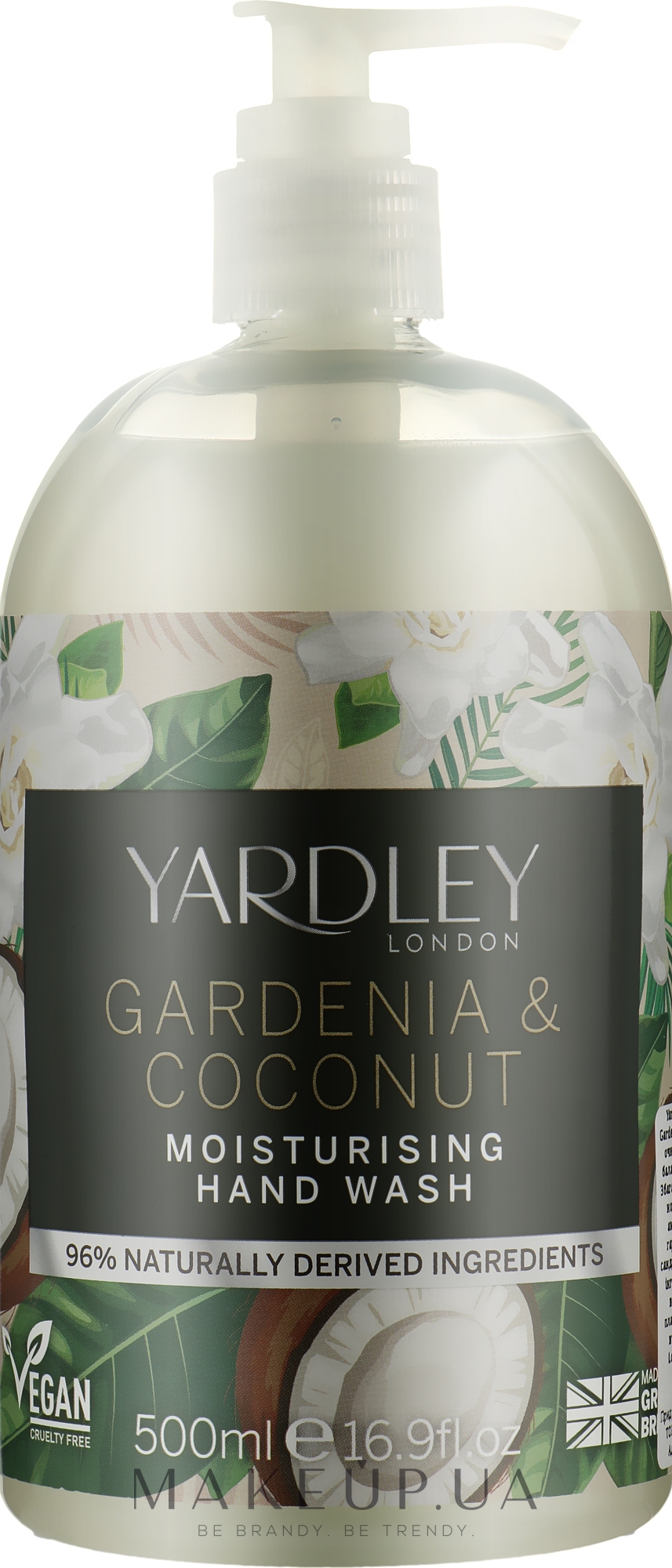 Средство для мытья рук "Gardenia & Coconut" - Yardley Gardenia & Coconut Moisturising Hand Wash — фото 500ml