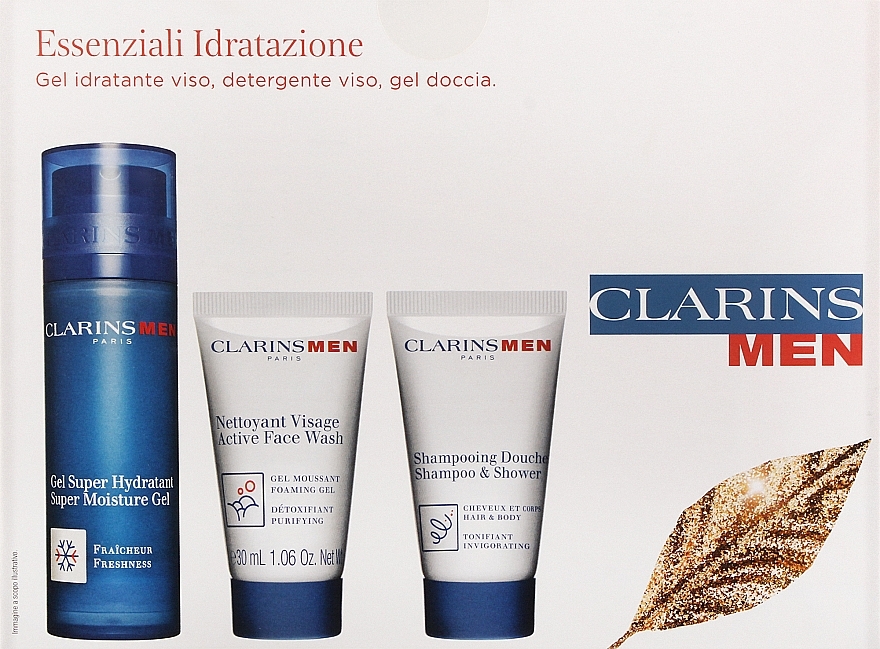 Набор - Clarins Men Hydrating (f/gel/50ml + f/wash/30ml + shm/sh/gel/30ml) — фото N2