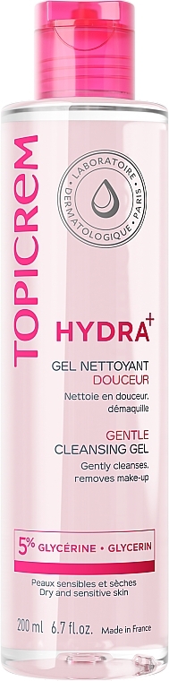 Мягкий очищающий гель - Topicrem Hydra+ Gentle Cleansing Gel