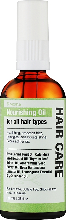 Масло для волос - Vesna Hair Care Nourishing Oil For All Hair Types — фото N1