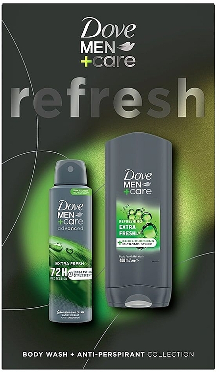 Набор - Dove Men + Care Refresh Set (sh/gel/400ml + deo/150ml) — фото N1