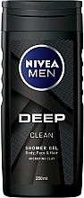 Парфумерія, косметика Гель для душу для тіла, обличчя та волосся - NIVEA MEN Deep Clean Shower Gel