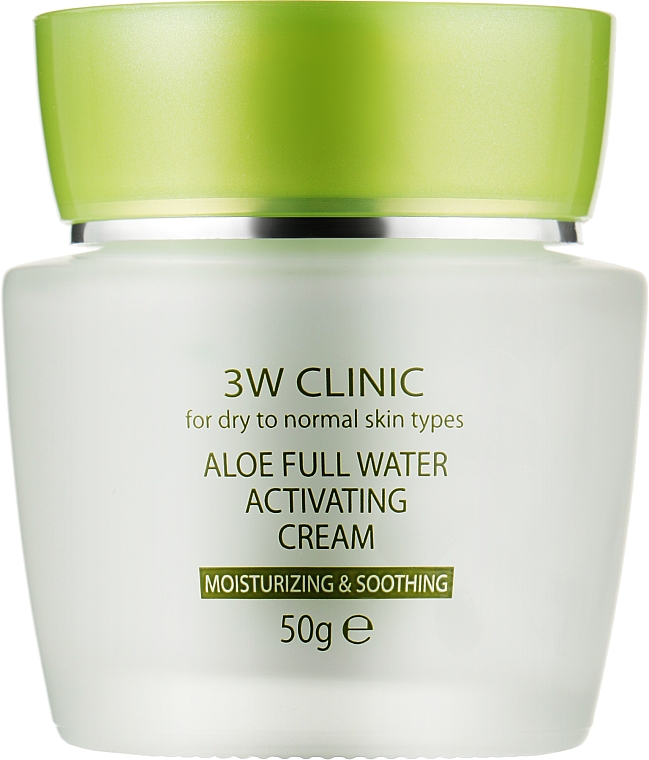Увлажняющий крем для лица с экстрактом алоэ - 3W Clinic Aloe Full Water Activating  — фото N1