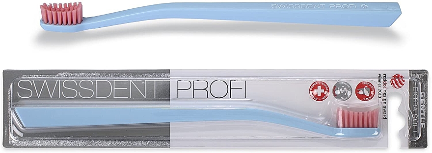 Зубная щетка, экстрамягкая, светло голубая - Swissdent Profi Sensitive Extra Soft Light Blue — фото N1