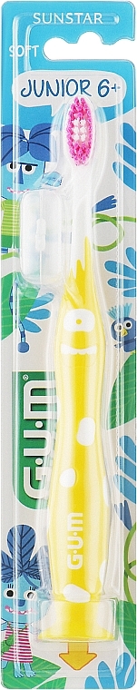 Зубная щетка "Junior Monster", желтая - G.U.M Toothbrush — фото N1
