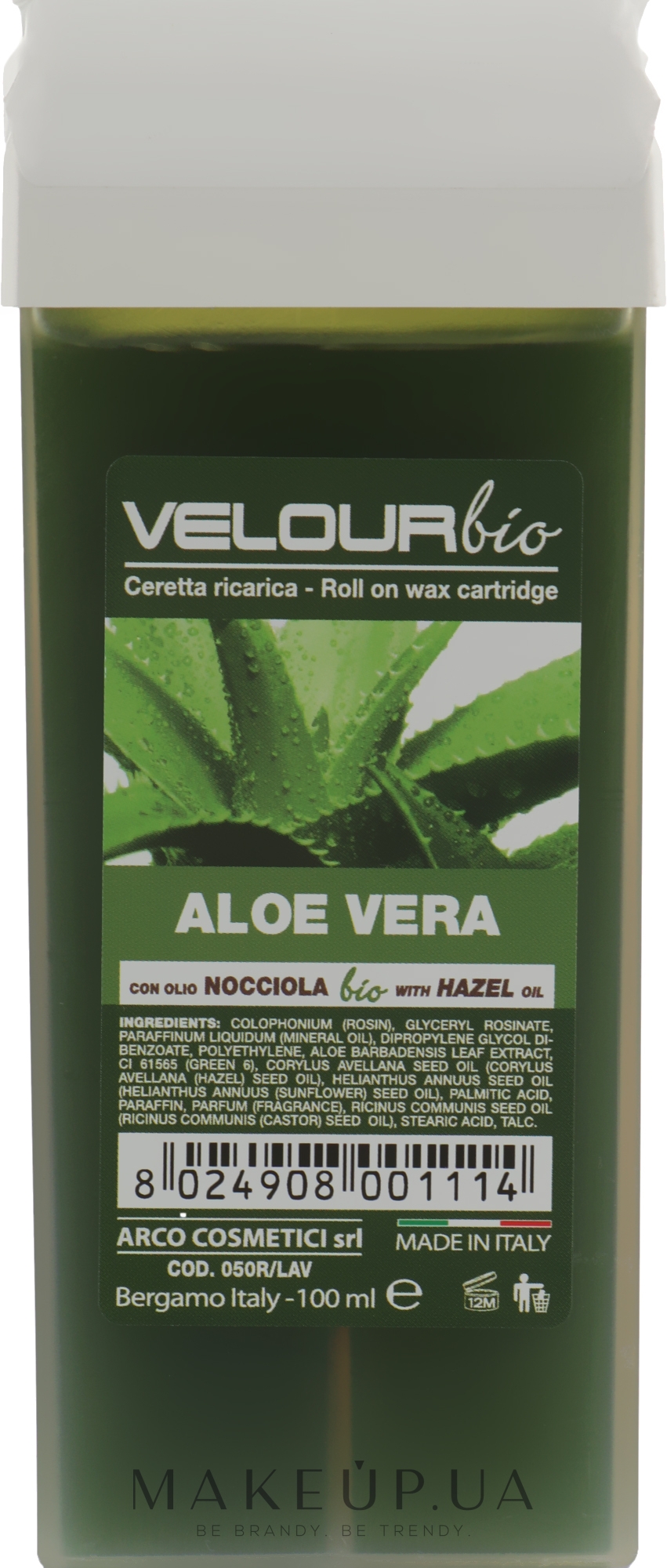 Воск в кассете "Алоэ" - Arcocere Velour Bio Aloe Vera — фото 100ml
