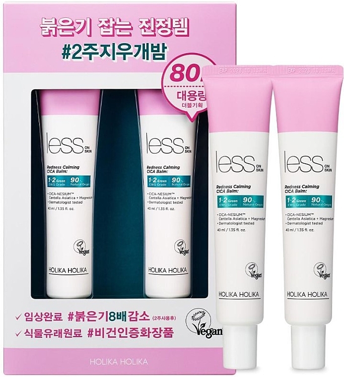 Набор - Holika Holika Less On Skin Redness Calming Cica Balm High Volume Special Edition (balm/2x40ml) — фото N1